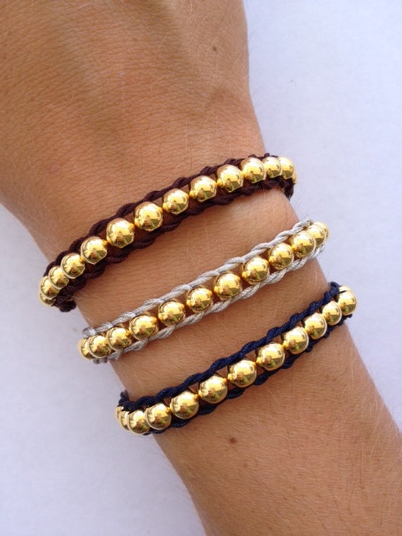 Friendship Ladder Bracelet with Gold plated beads