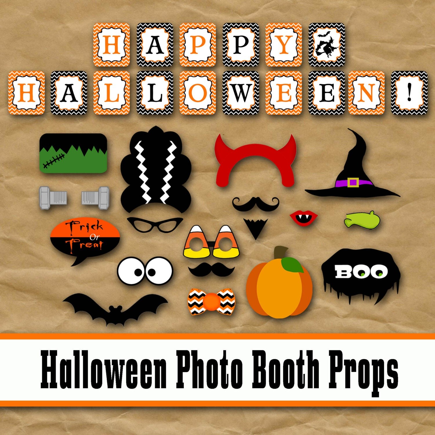 Halloween Photo Booth Props and Decorations by OldMarket on Etsy