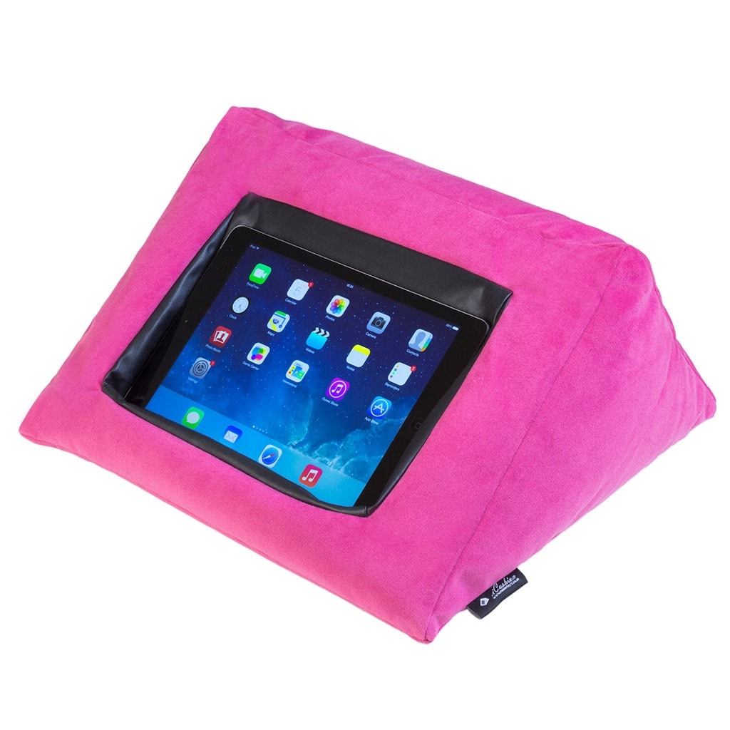 iPad Cushion Pillow Stand Holder. iCushion Velvet PINK