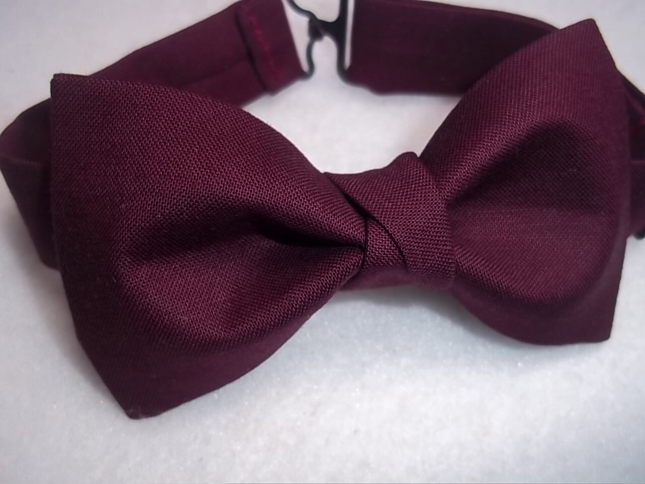 burgundy clip on bow tie