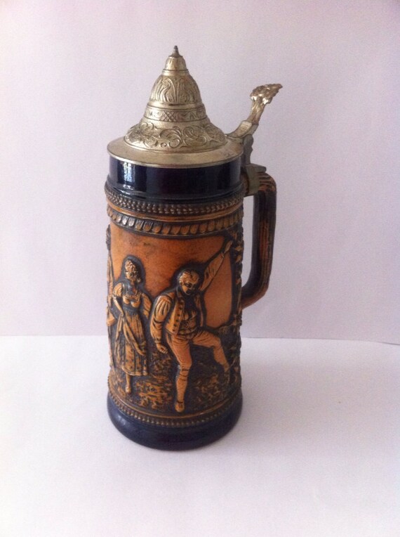 Vintage Gerz Germany lidded Beer stein 1862 Beer jar