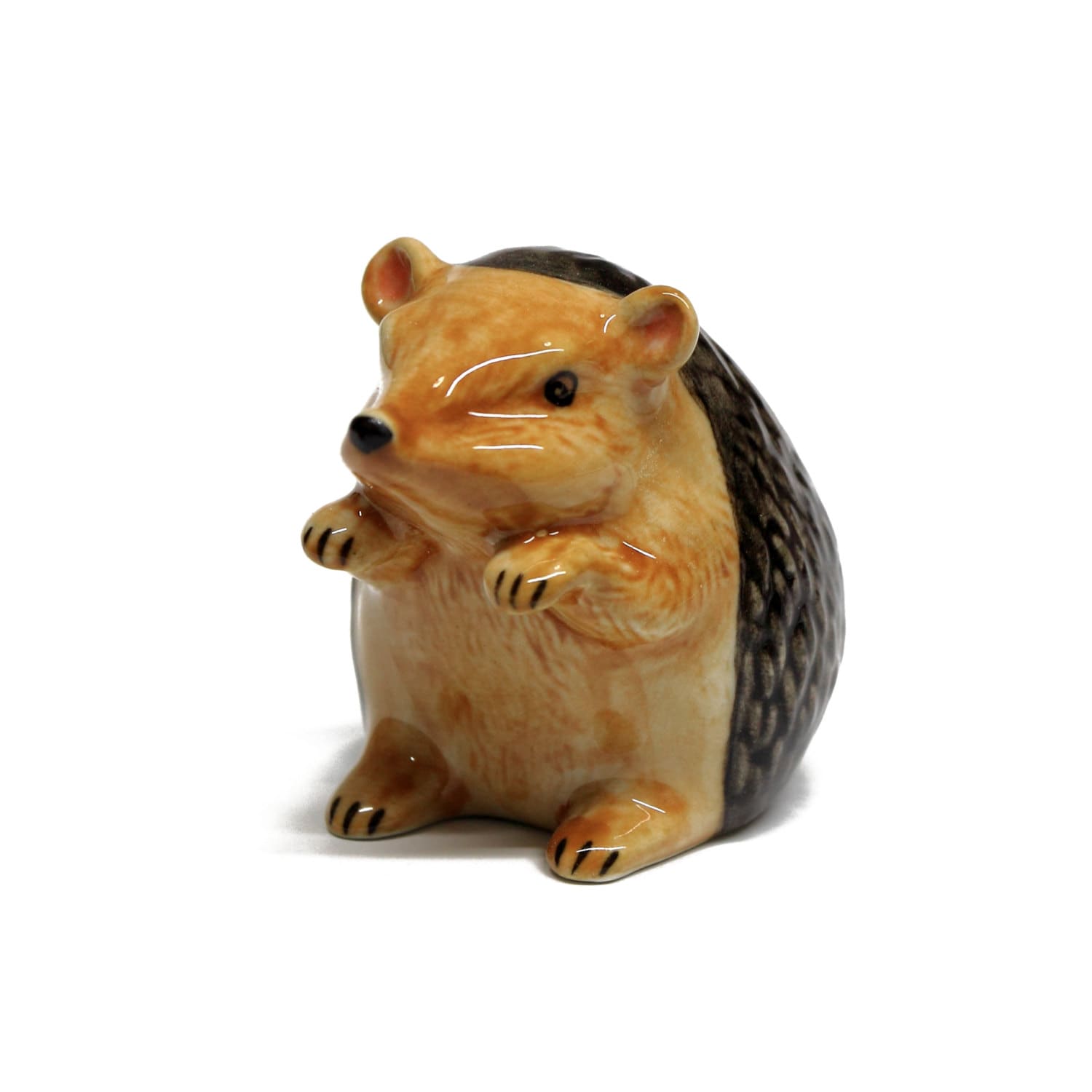 Miniature Animals  Ceramic  Hedgehog Figurine Hand painted