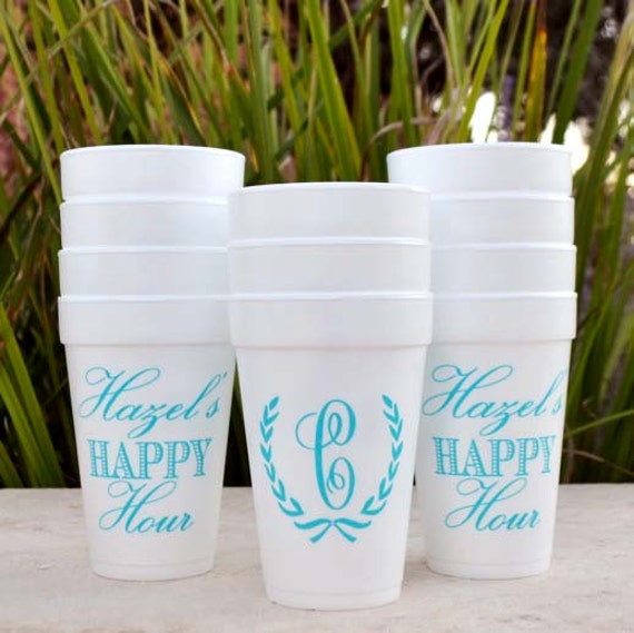 150 Personalized Styrofoam Party Cups Customizable Foam Cups