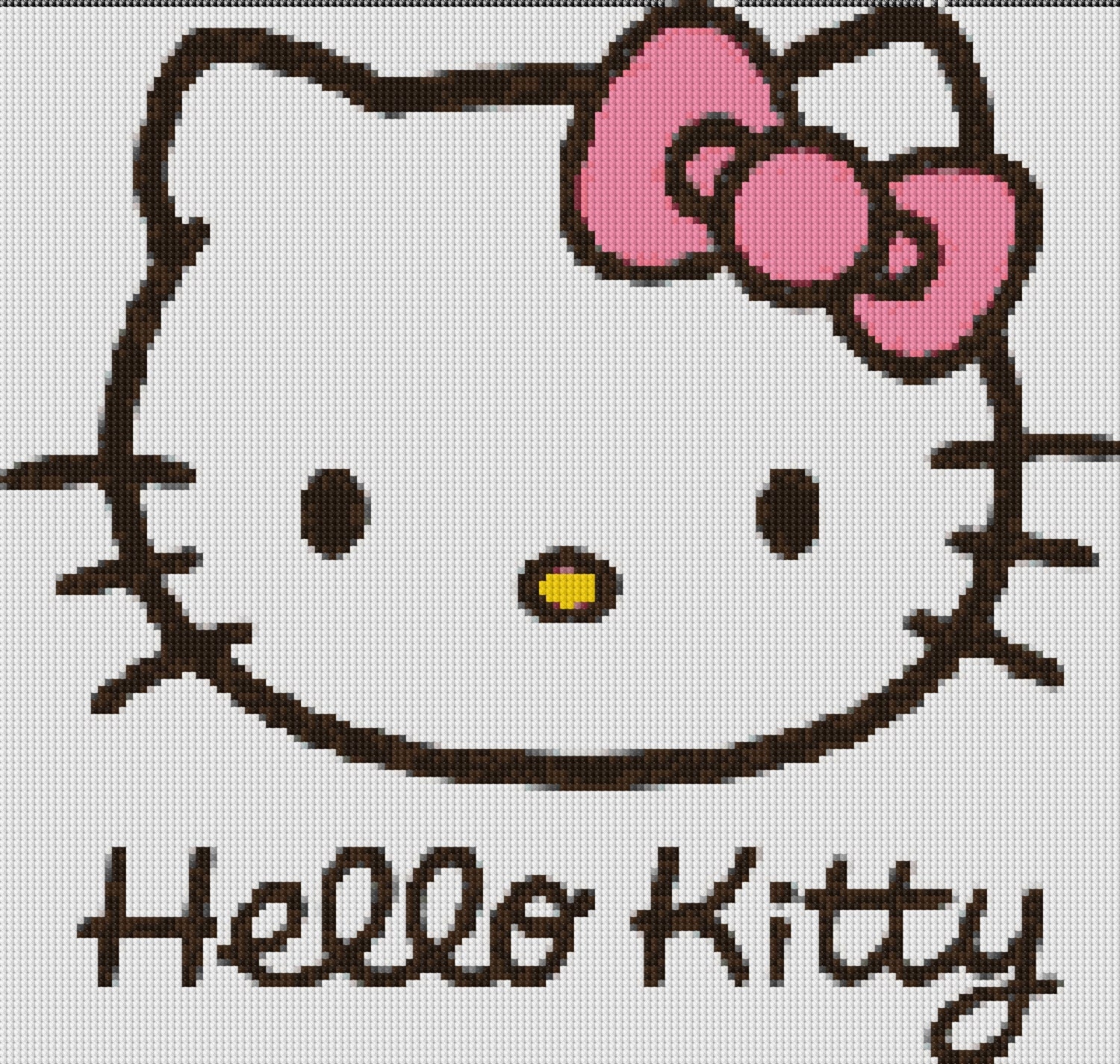 Hello Kitty Face Cross Stitch Pattern | Etsy