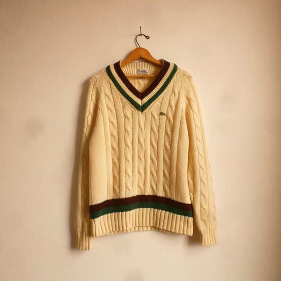 lacoste v neck tennis sweater