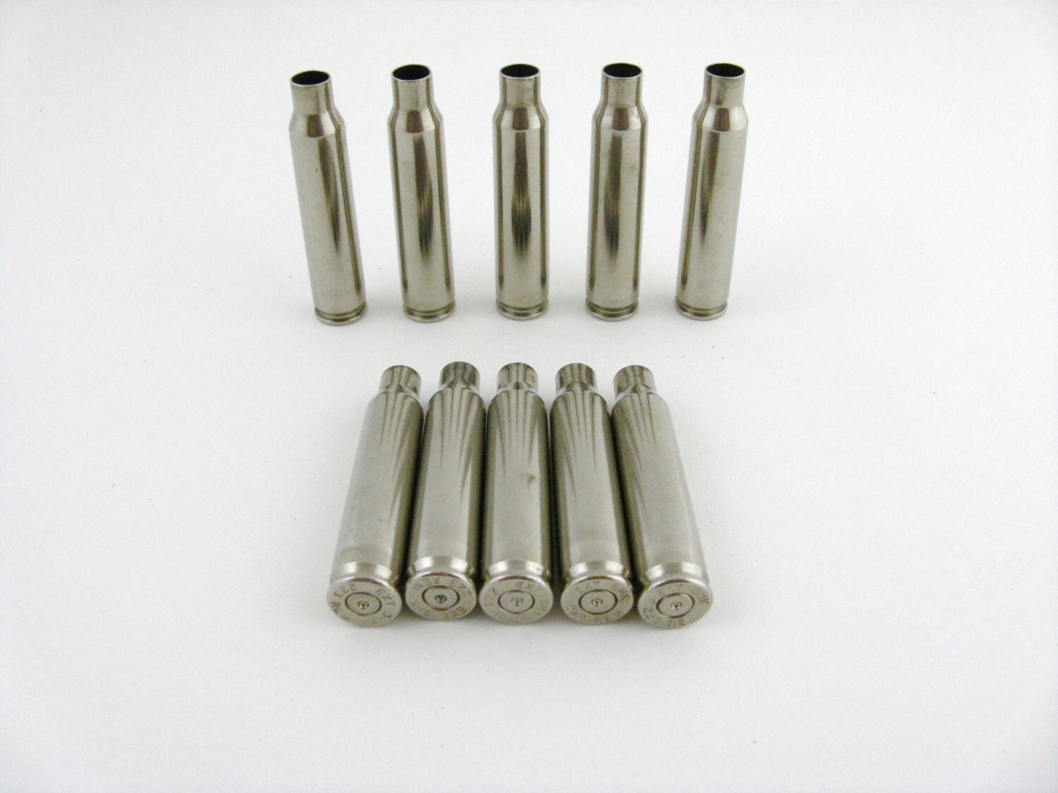 223 Remington Nickel Plated Brass Bullet Shells by BulletsNBeads