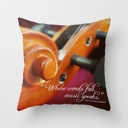 Music Quote Pillow Music Decor Violin Home Decor Music