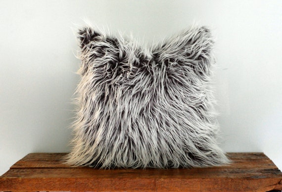 pillow x 22 cover 22 Pillow by Cover White Shag Faux Grey MadeOfClothShop Fur