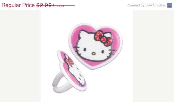 SUMMER SALE Hello Kitty Cupcake Rings Il_570xn