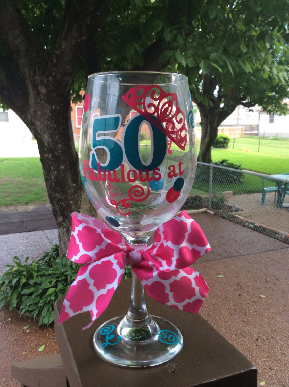 50th Birthday Wine Glass