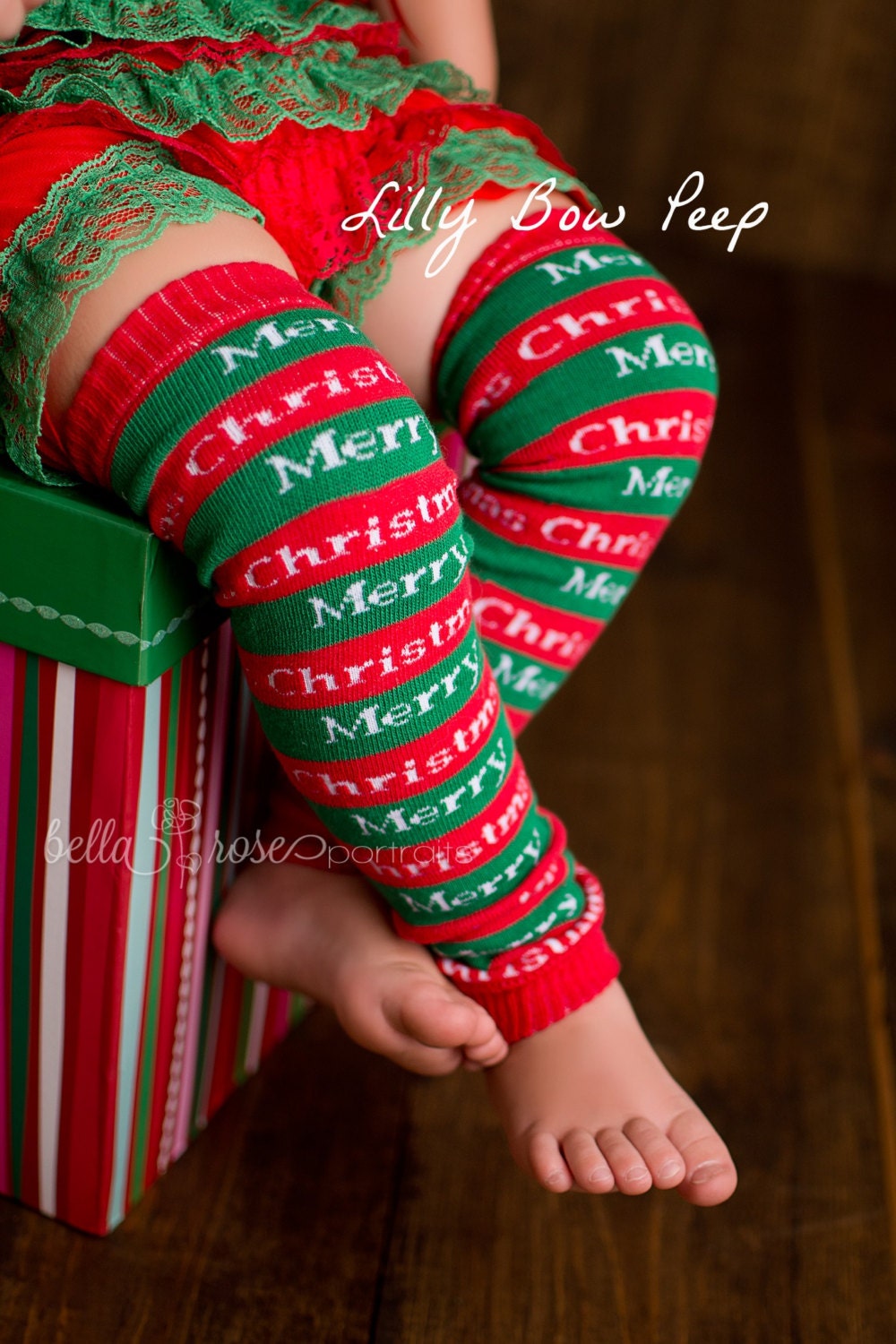 Merry Christmas Leg WarmersBaby Leg WarmersBaby by LillyBowPeep