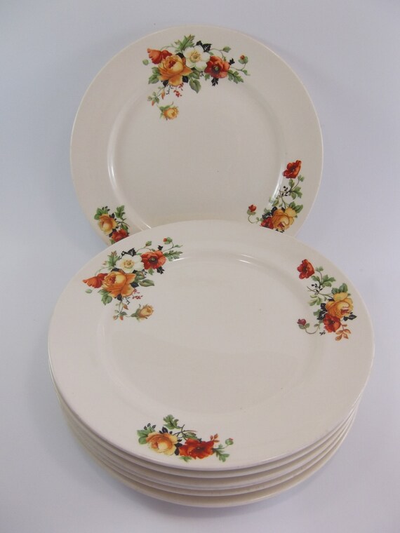 Homer Laughlin Crooksville China Poppy & Rose Olivia by acornabbey