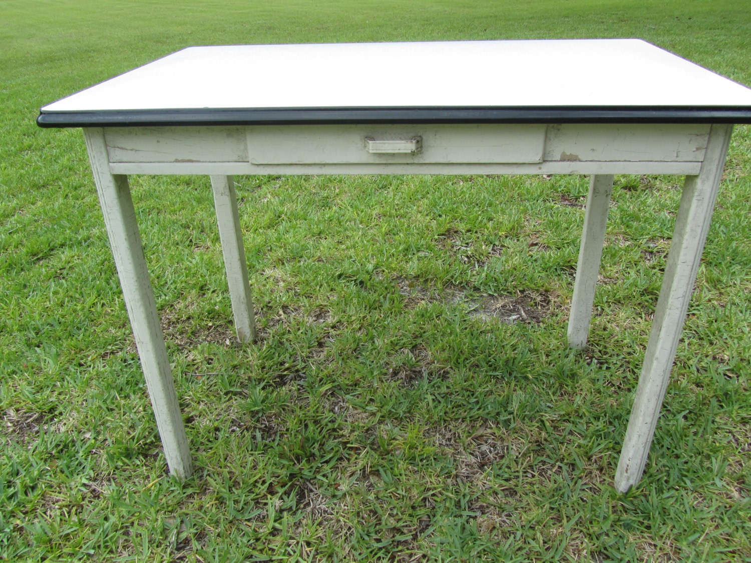 Antique Enamel Top Table Wood Furniture Porcelain Table Top