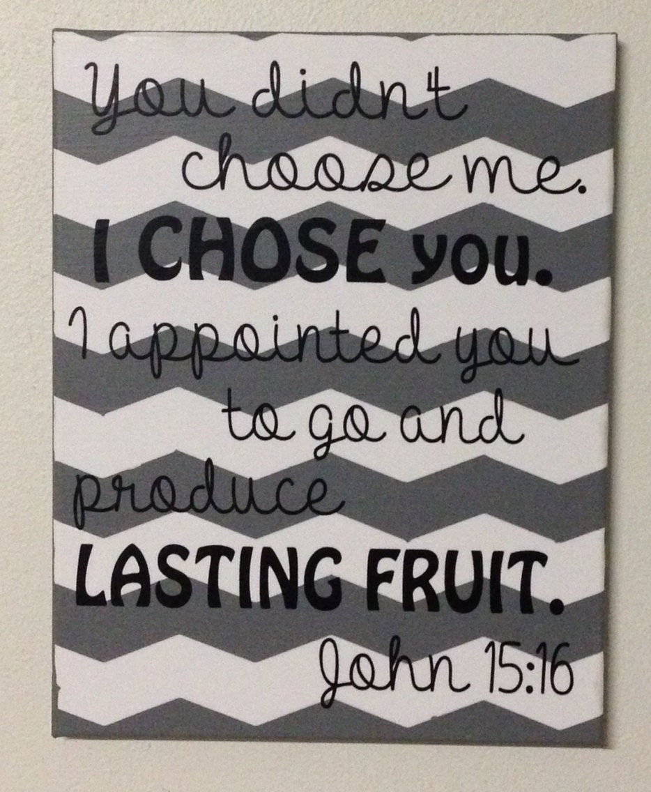 Scripture canvas vinyl lettering 11x14 Chevron