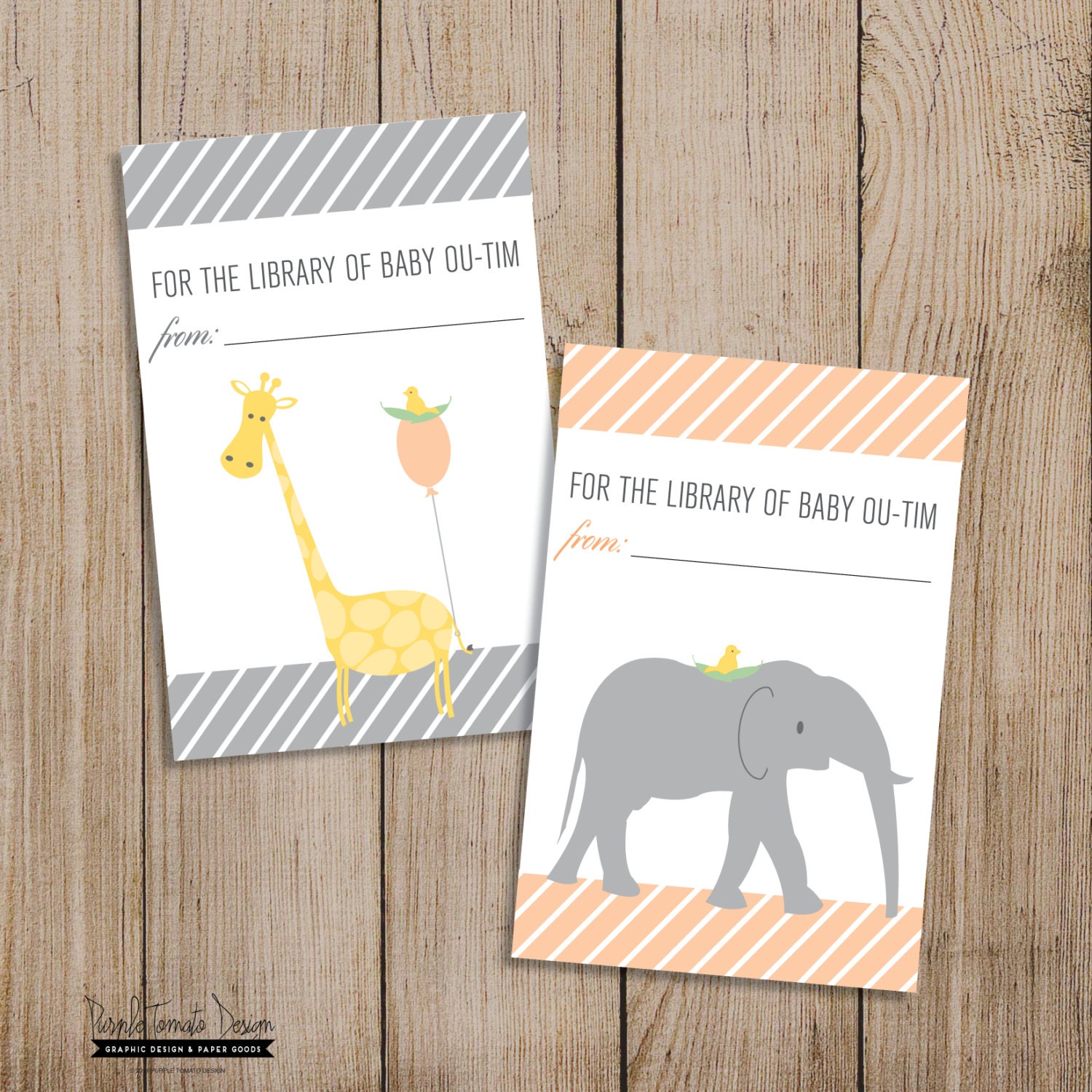 Custom Name Baby Shower Book Label or Sticker by JMunzDesign