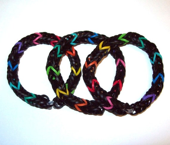 Items similar to Rainbow Loom Rubber Band Bracelet Set, Multi-Colors