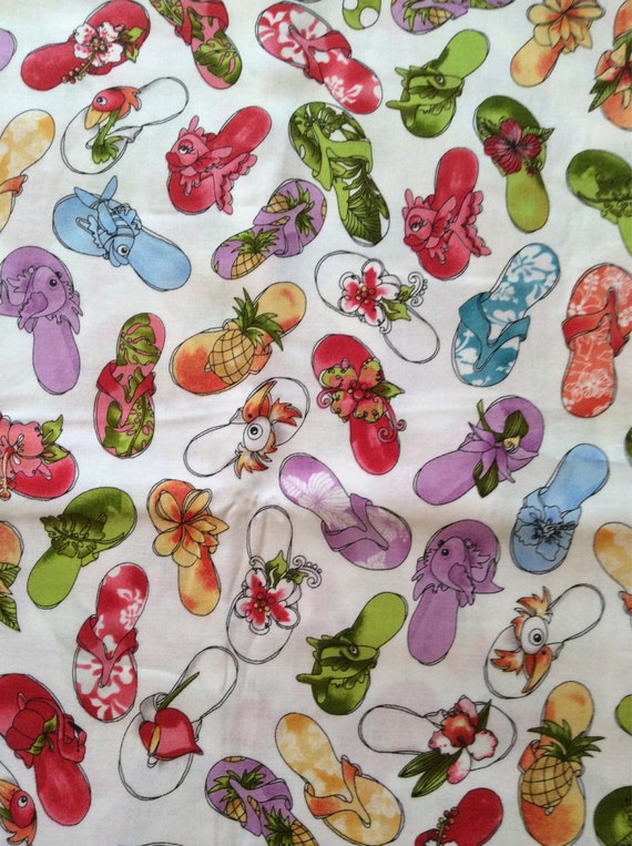 flip flop fabric summer fabric cotton fabric by Ladylovesfabric