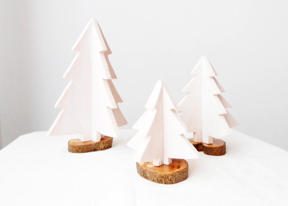Set Of 3 Handmade Wooden Christmas Trees by BartLOVEskydesign