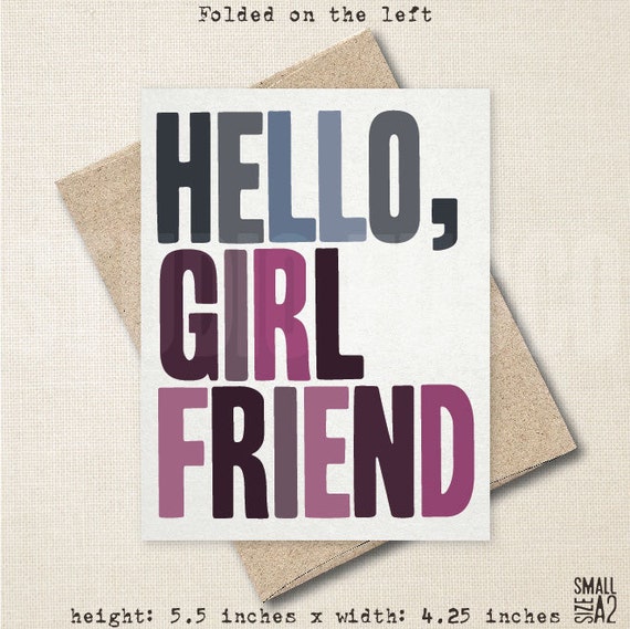 HELLO GIRLFRIEND Anniversary Card Funny Greeting Card