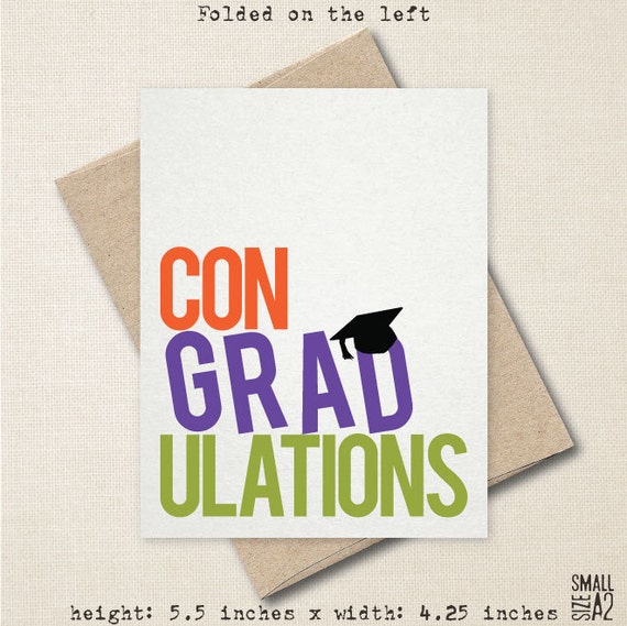 Items similar to ConGRADulations - Graduation Card - Funny Greeting ...