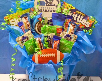 Seahawks Superbowl Candy Bouquet WITH SKITTLES!