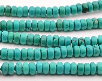 16 IN Green Turquoise Rondel Beads 4MM X 2MM