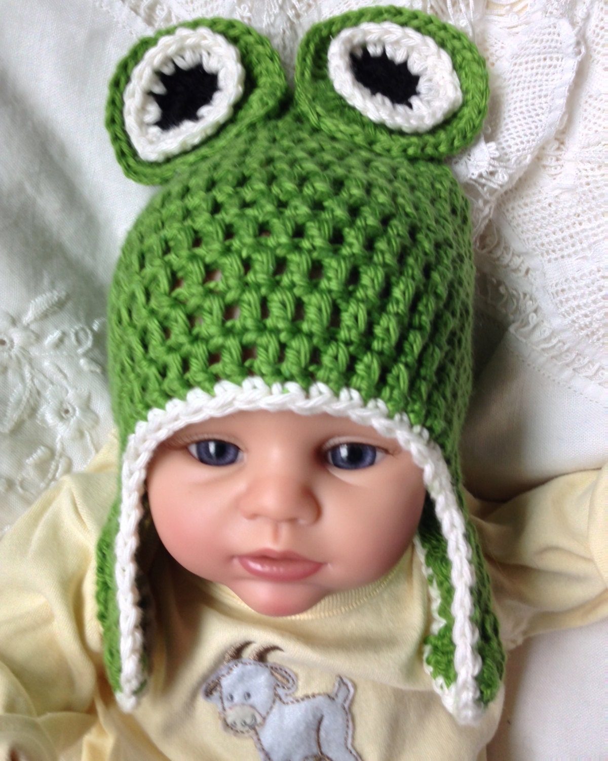 baby green frog hat toddler children hat prop