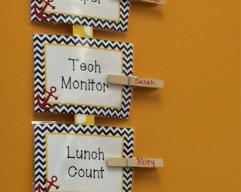 Classroom Nautical Schedule or Jobs Cards - PRINTABLE