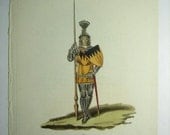 SIR SAMUEL MEYRICK Engraving "Sir John Harsich" from “A Critical Inquiry into Ancient Armour ..." 1842, Plate 37