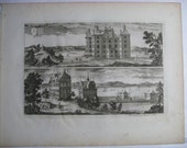 Erik Dahlberg Suecia Antiqua Sundby Sunbyholm 1717 18th C Engraving Antique Prnt