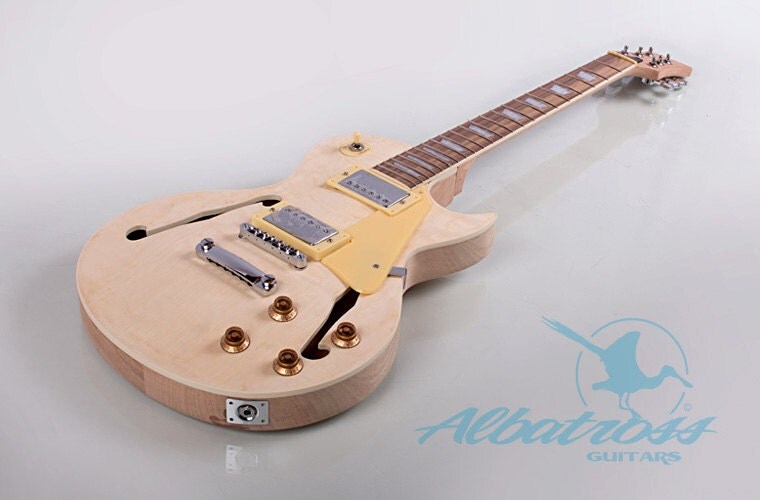DIY SemiHollow Guitar Kit Set In Neck Mahogany Body and