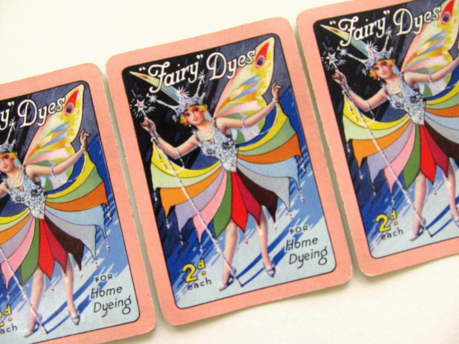 Set of 3 Fairy Dyes RARE Vintage Playing Cards by HappyAnatomy
