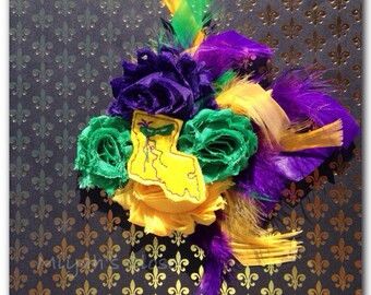 mardi gras hair clips