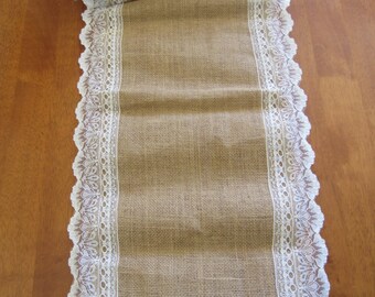 Burlap Hessian Lace Trimmed Wedding Table Runners Decorations FREE 