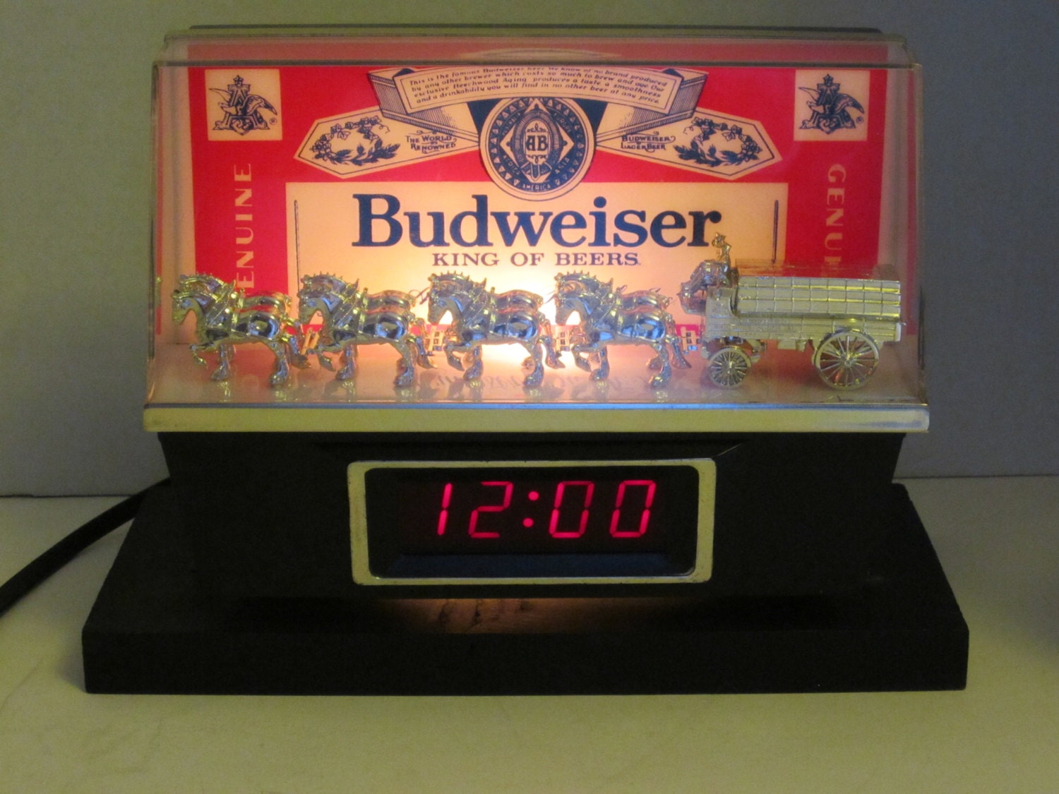 Vintage Budweiser Clock Budweiser Clydesdales Lighted Display