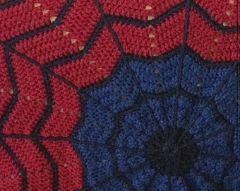 PATTERN only - Spiderman inspired round ripple crochet blanket
