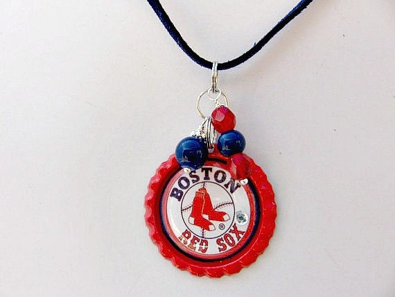 Boston Red Sox Necklace Boston Red Sox Jewelry Boston Red