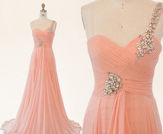 Blush pink prom dress peach prom dress blush dress by sposadress