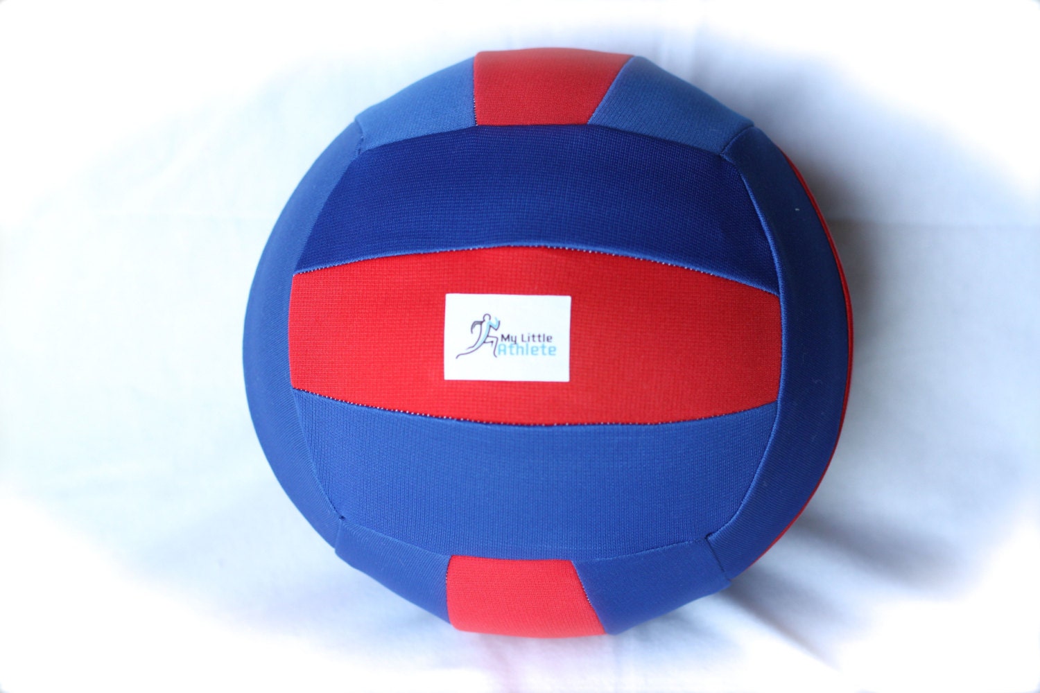 Red & Blue Fabric Volleyball Inflated with Balloon very