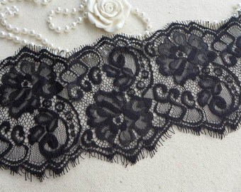 Black Venice Lace Embroidered Lace Trim Elegent Trim Lace