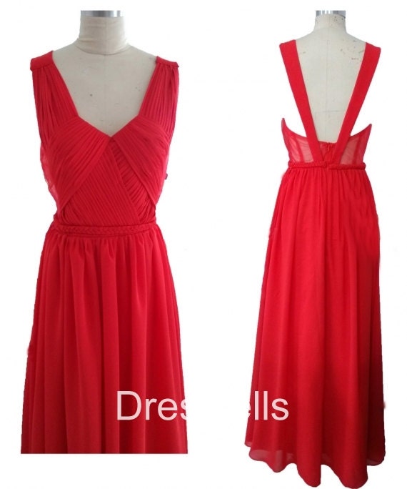 Red Bridesmaid Dress - Long Open Back Bridesmaid Dress / Long Bridesmaid Dress / Red Bridesmaid Dresses / Red Prom Dress