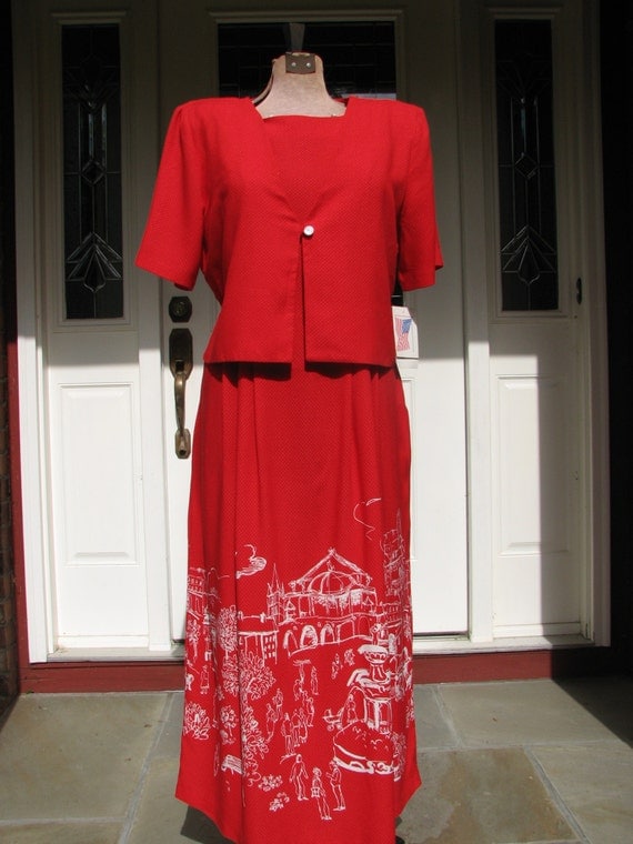 Summer Dress - Red Dress - Size 16 Dress