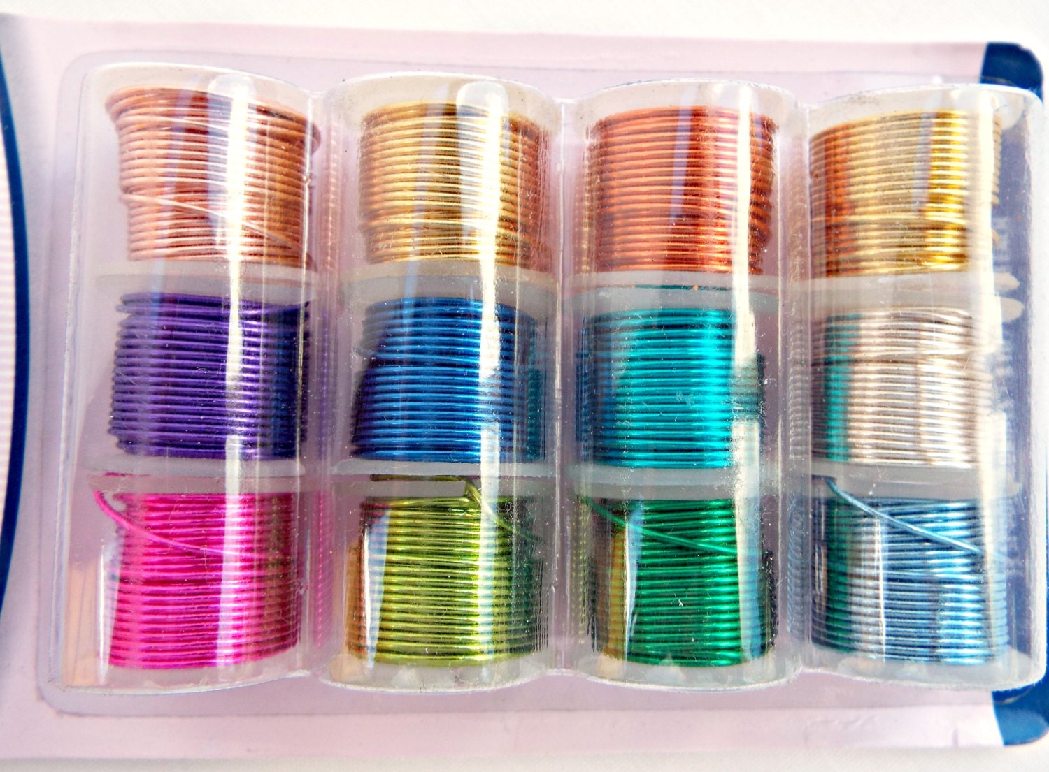 Colored Copper Wire, Pk 12 Copper Wires, 20 Gauge Wire, Silver Plated