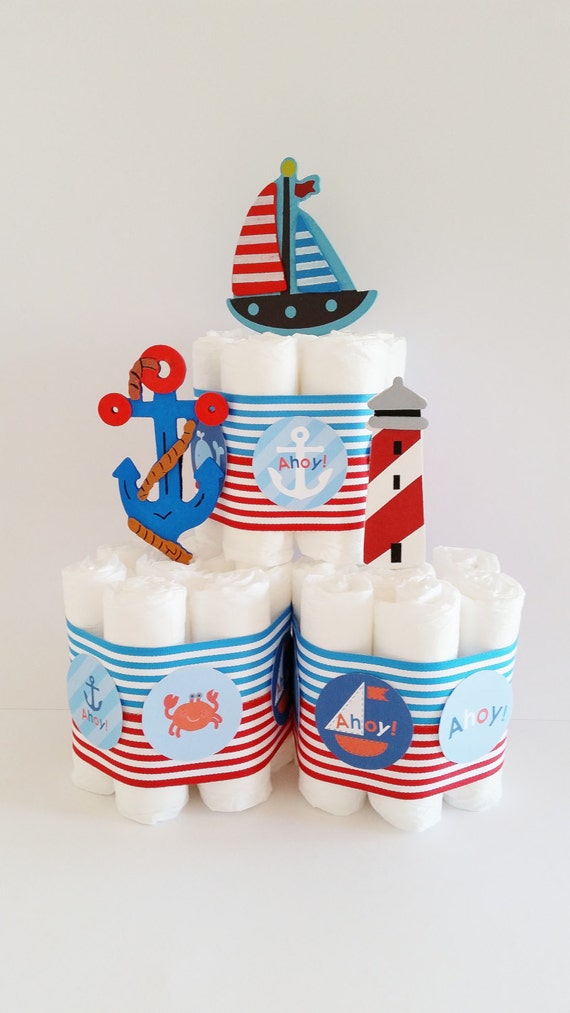 Nautical Diaper Cake Toppers Diaper Cake Decorations Ahoy