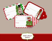 Large Printable AND Editable Christmas Gift Tags DIY - Set of 12 - Red and Green Il_170x135