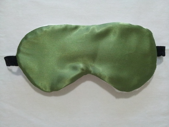 Green Satin & Pearl Minky Sleep Mask by CampbellHandmade on Etsy