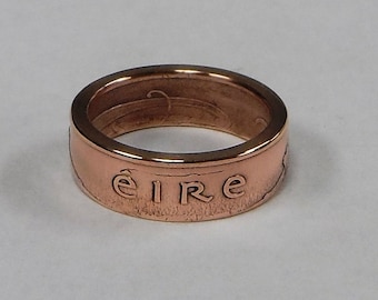 Ring hand made from Irish 2 pence coin