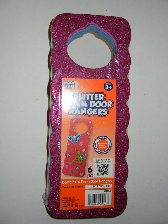 Glitter Foam Door Hangers 6 piece package NEW and by MaresMagic