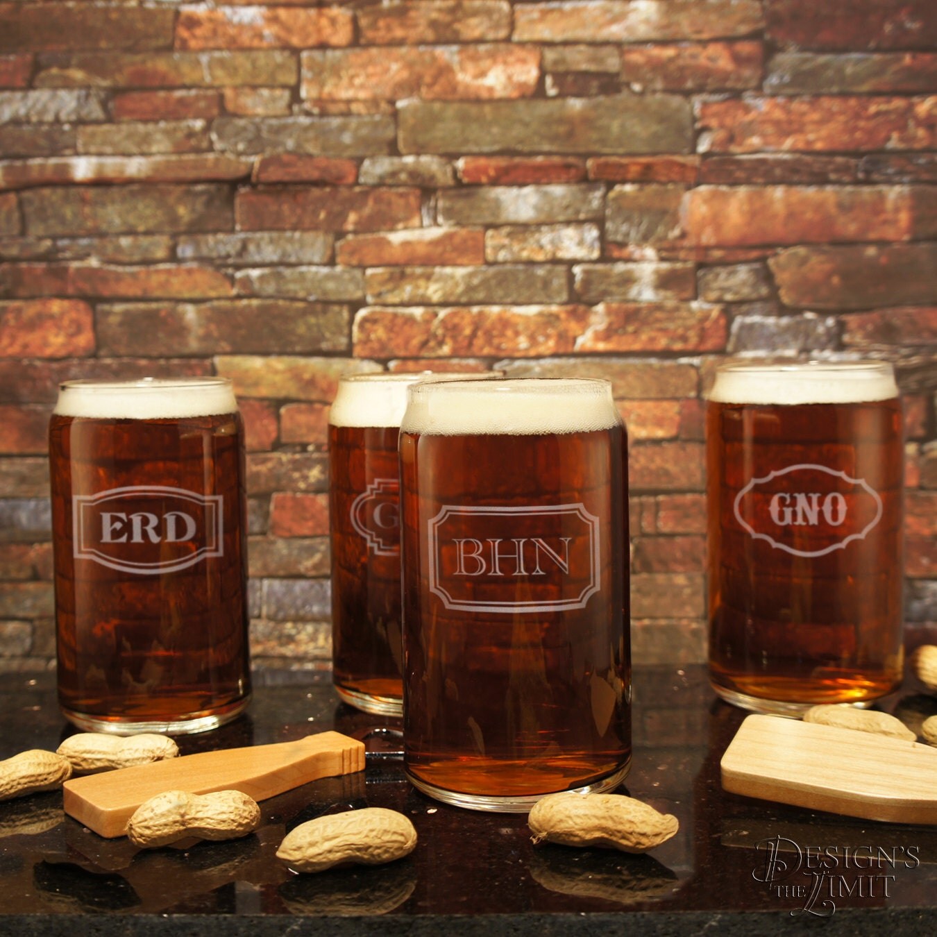 Two 2 Design's Personalized Glass Beer Cans by DesignstheLimit