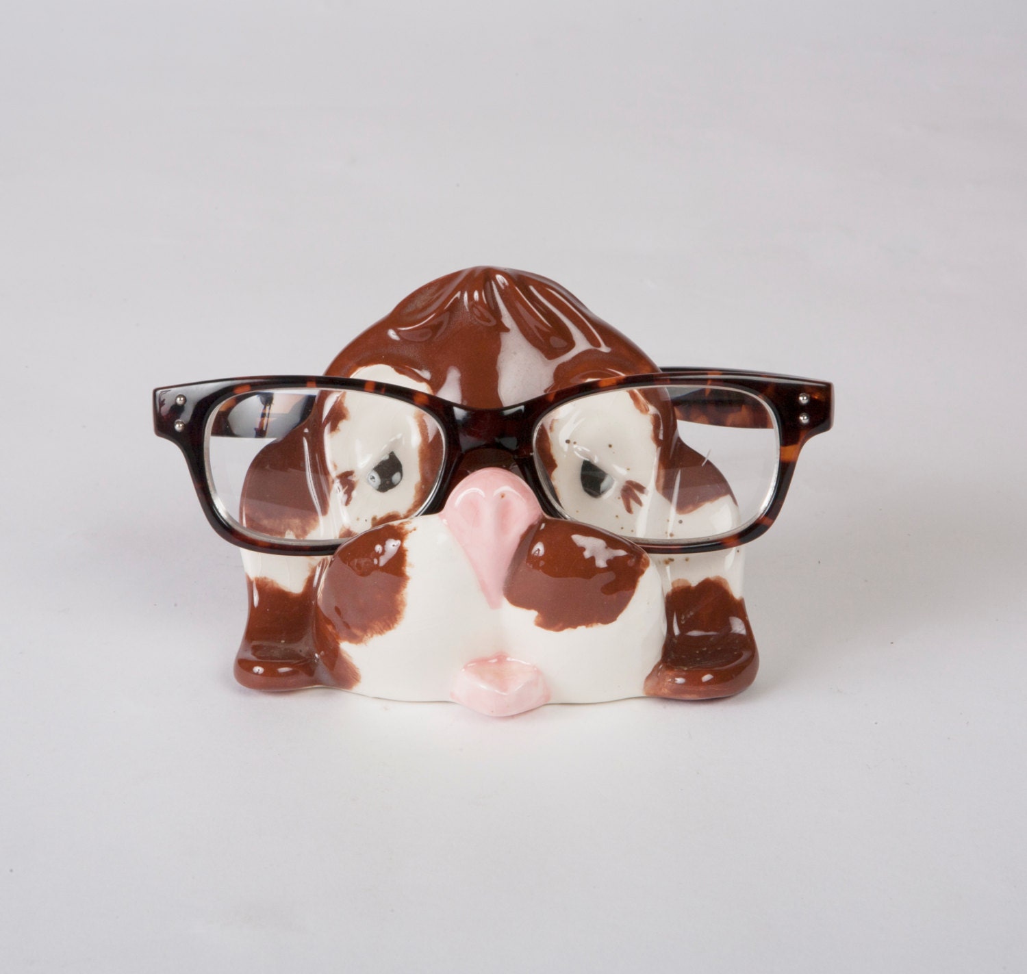 Glazed Ceramic Dog Eyeglass Holder by Arnel's